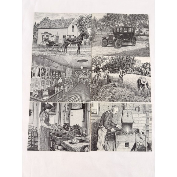 Other - Vintage Postcard Lot 6 Remember Yesteryear Randy Rolffs Rural Farm Scenes